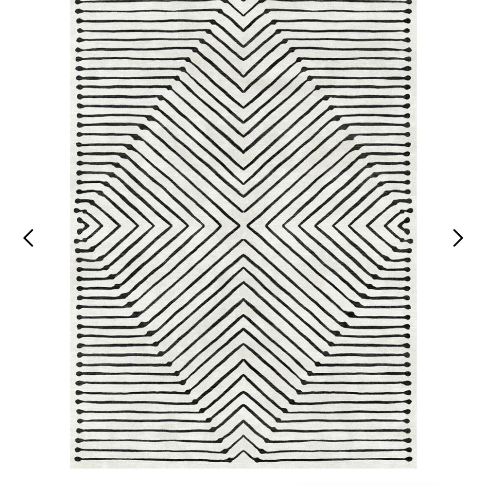 8x10 Geometric Black and White Area Rug